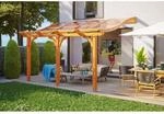 Skan Holz Terrassen&uuml;berdachung Venezia 434 x 239 cm Leimholz Eiche hell