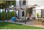 Skan Holz Terrassen&uuml;berdachung Venezia 434 x 239 cm Leimholz Schiefergrau