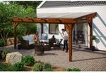 Skan Holz Terrassen&uuml;berdachung Sanremo 541 x 400 cm Leimholz Nussbaum