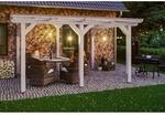 Skan Holz Terrassen&uuml;berdachung Siena 434 x 250 cm Leimholz Wei&szlig;