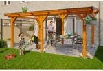 Skan Holz Terrassen&uuml;berdachung Siena 541 x 400 cm Leimholz Eiche hell