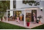 Skan Holz Terrassen&uuml;berdachung Genua 434 cm x 257 cm Aluminium Wei&szlig;