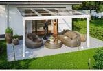 Skan Holz Terrassen&uuml;berdachung Modena 434 x 307 cm Aluminium Wei&szlig;