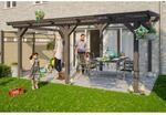 Skan Holz Terrassen&uuml;berdachung Siena 541 x 400 cm Leimholz Schiefergrau