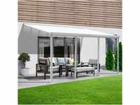 Home Deluxe Terrassenüberdachung Solis Alu 618 x 303 x 226 / 278 cm Weiß
