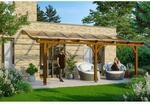 Skan Holz Terrassen&uuml;berdachung Venezia 648 cm x 239 cm Nussbaum