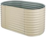 Blumfeldt High Grow Hochbeet Gartenbeet 160x80x80 cm Zink-Alu-Beschichtung Oval Sand