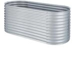 Blumfeldt High Grow Hochbeet Gartenbeet 200x80x100 cm Zink-Alu-Beschichtung Oval