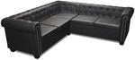 vidaXL Chesterfield-Ecksofa 5-Sitzer Kunstleder Schwarz 243614