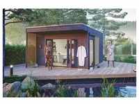 Skan Holz Holz-Gartenhaus Tokio 4 Schiefergrau 402 cm x 402 cm