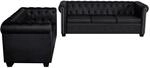 vidaXL Chesterfield-Sofas 2-Sitzer und 3-Sitzer Kunstleder Schwarz
