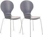 CLP 2x Stapelstuhl DIEGO Ergonomisch Grau