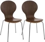 CLP 2x Stapelstuhl DIEGO Ergonomisch Walnuss