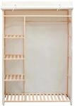 vidaXL Schrank Stoff und Kiefernholz 110 x 40 x 170 cm