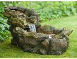 Acqua Arte Wasserspiel Aspen Mini-Wasserfall mit LED Beleuchtung H 50 x 50 x 105