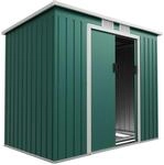 Juskys Metall Ger&auml;teschuppen Ger&auml;tehaus M mit Pultdach in Dunkelgr&uuml;n