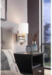 Wandleuchte Pasteri 2-flammig E27 60W und LED 1x3,8W Nickel matt Wei&szlig; Kupfer