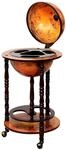 Costway Globus Bar Barwagen Minibar Weinregal mit Rollen Braun