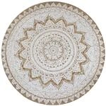 vidaXL Teppich Jute Geflochten Bedruckt 150 cm Rund 245341