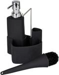 Wenko Sp&uuml;l-Set Empire Schwarz 19 cm x 11 cm x 12,5 cm