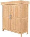 Outsunny Gartenschrank mit 2 F&auml;chern Tannenholz 74 x 43 x 88 cm