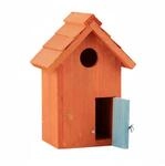Relaxdays Nistkasten Holz Orange Abschlie&szlig;bar 24,5 cm x 17 cm x 12 cm 0,5 kg