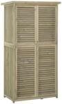 Outsunny Gartenschrank mit Asphaltdach 4 F&auml;cher 87 x 46,5 x 160 cm