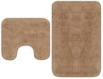 vidaXL Badematten-Set 2-Tlg Stoff Beige