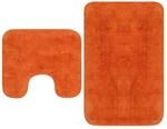 vidaXL Badematten-Set 2-Tlg Stoff Orange