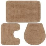 vidaXL Badematten-Set 3-Tlg Stoff Beige