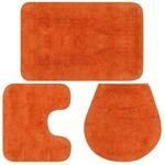 vidaXL Badematten-Set 3-Tlg Stoff Orange