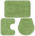vidaXL Badematten-Set 3-Tlg Stoff Gr&uuml;n