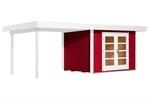 Weka Gartenhaus Savona Gr. 2 B Schwedenrot B x T: 590 x 300 cm davon 295 cm Anb