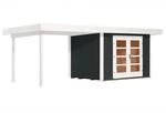 Weka Gartenhaus Savona Gr. 2 B Anthrazit B x T: 590 x 300 cm davon 295 cm Anbau