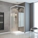Schulte ExpressPlus Eckeinstieg Sunny Sicherheitsglas Alpinwei&szlig; 190x80cm