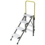 Facal Klapptreppe Plio mit Sicherheitsb&uuml;gel Aluminium 4 Stufen