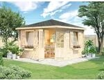Alpholz Gartenhaus Monica Royal Spitzdach Unbehandelt 375 cm x 375 cm