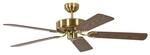 Pepeo Deckenventilator Potkuri Messing seidenmatt - Eiche 132 cm mit Zugkette