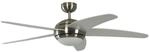 Pepeo Deckenventilator Melton Nickel - Wei&szlig; 132 cm mit Beleuchtung und Fernbedienung