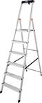 Krause Safety Stufen-Stehleiter mit Ablageschale 6 Stufen