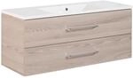 Fackelmann Einzelwaschtisch B.Clever 120 cm Alaska Esche mit Softclose