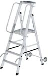 MUNK Aluminium-Stehleiter mit Rollen und Griff 4 Stufen