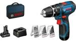 Bosch Professional 12 V Akku-Schlagbohrschrauber GSB 12V-15 inkl. 2 Ah Akkus