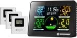 Bresser Thermo-Hygrometer Quadro NLX mit 3 Au&szlig;ensensoren Schwarz