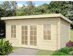 Palmako Lisa Holz-Gartenhaus Hellbraun Pultdach Tauchgrundiert 450 cm x 330 cm