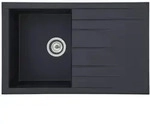 Respekta Einbausp&uuml;le Mineralite Houston 80 cm x 50 cm Schwarz