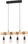 Eglo Pendelleuchte Townshend Schwarz-Eiche 70 cm x 10,5 cm x 110 cm