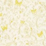 Bricoflor Franz&ouml;sische Tapete mit Schmetterling Barock Tapete in Creme und Gelb