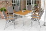 Gartenm&ouml;bel-Set Naxos 7-tlg. Grau inkl. Tisch 150 cm x 90 cm