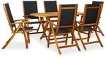 vidaXL 7-Tlg Garten-Essgruppe Massivholz Akazie 41748